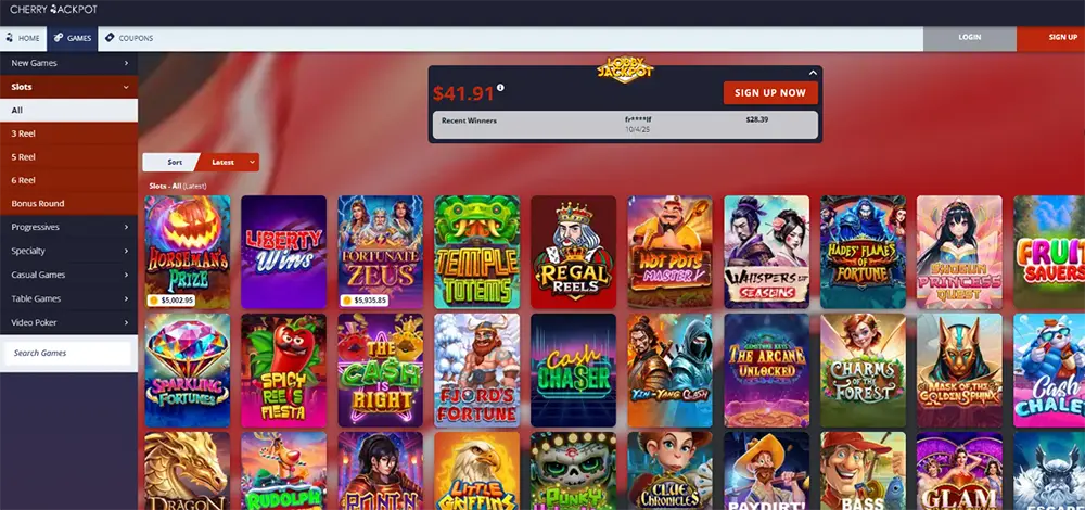 Cherry Jackpot Casino website